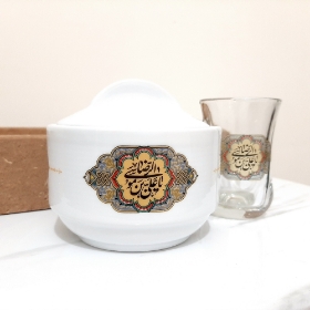 قندان چینی طرح یا علی بن موسی الرضا - دهه کرامت