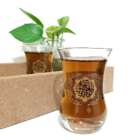 استکان کمر باریک طرح  یا فاطمه المعصومه- دهه کرامت