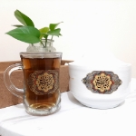 استکان کمر باریک دسته دار طرح یا جعفر بن محمد الصادق