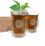 استکان کمر باریک طرح  یا جعفر بن محمد الصادق