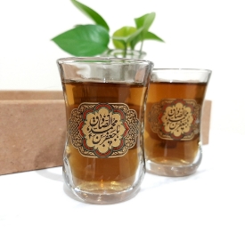 استکان کمر باریک طرح  یا جعفر بن محمد الصادق