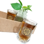 استکان کمر باریک طرح  یا جعفر بن محمد الصادق