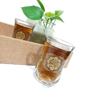 استکان کمر باریک طرح  یا جعفر بن محمد الصادق