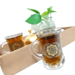 استکان کمر باریک دسته دار طرح یا فاطمه المعصومه  - دهه کرامت