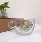فنجان بلور طرح یا جعفر بن محمد الصادق