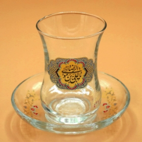 استکان کمر باریک طرح یا علی ابن موس الرضا - دهه کرامت