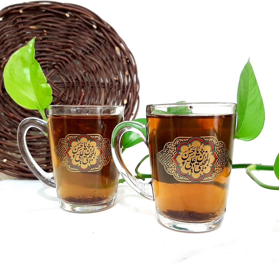 استکان دسته دار بزرگ طرح یا حسن بن علی المجتبی - رمضان