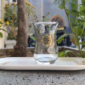 استکان کمر باریک طرح  یا فاطمه المعصومه- دهه کرامت