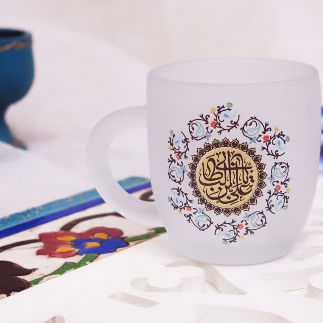 لیوان مات دسته دار  طرح یا علی ابن ابی طالب- غدیر