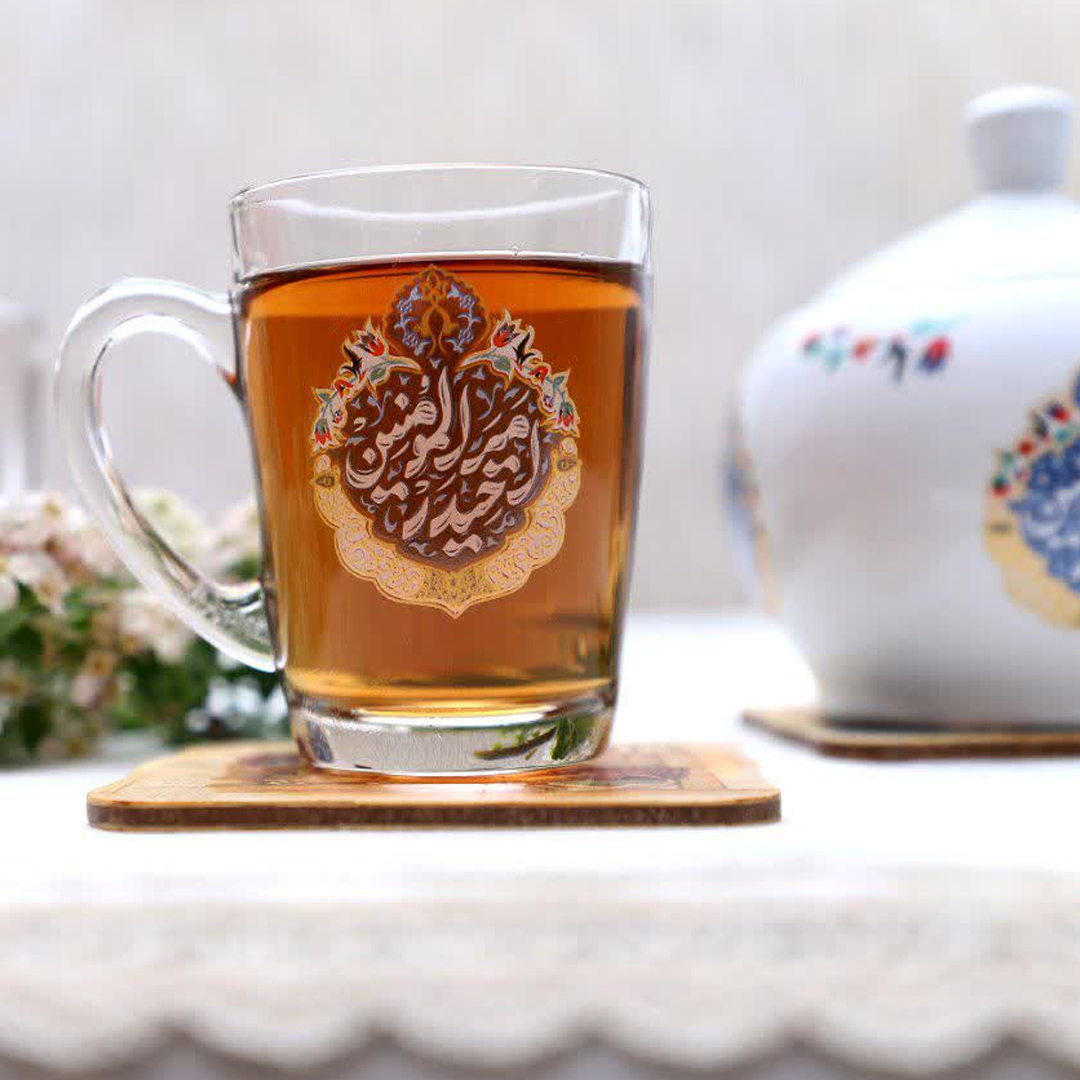 استکان دسته دار بزرگ طرح یا امیرالمومنین حیدر - عید غدیر - ماه رمضان