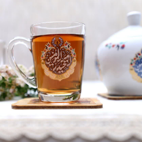 استکان دسته دار بزرگ طرح یا امیرالمومنین حیدر - عید غدیر - ماه رمضان