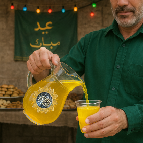 پارچ بلور طرح یا امیرالمومنین - پارچ مذهبی - عید غدیر