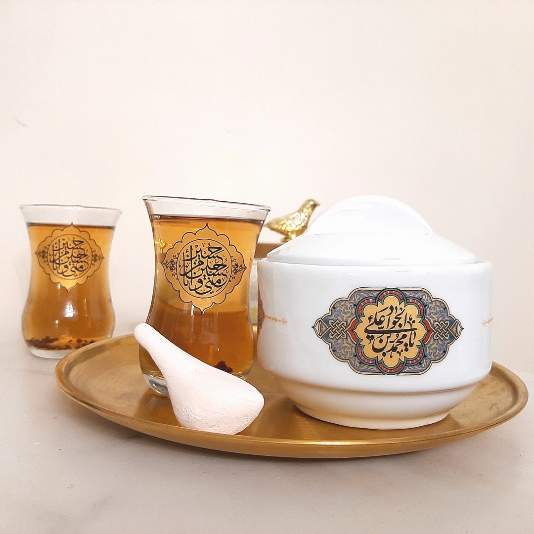 قندان چینی طرح  یا محمد بن علی الجواد- قندان مذهبی