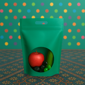 کیسه زیپ دار پنجره گرد - زیپ کیپ رنگی - بسته بندی میوه - بسته بندی پذیرایی غدیر