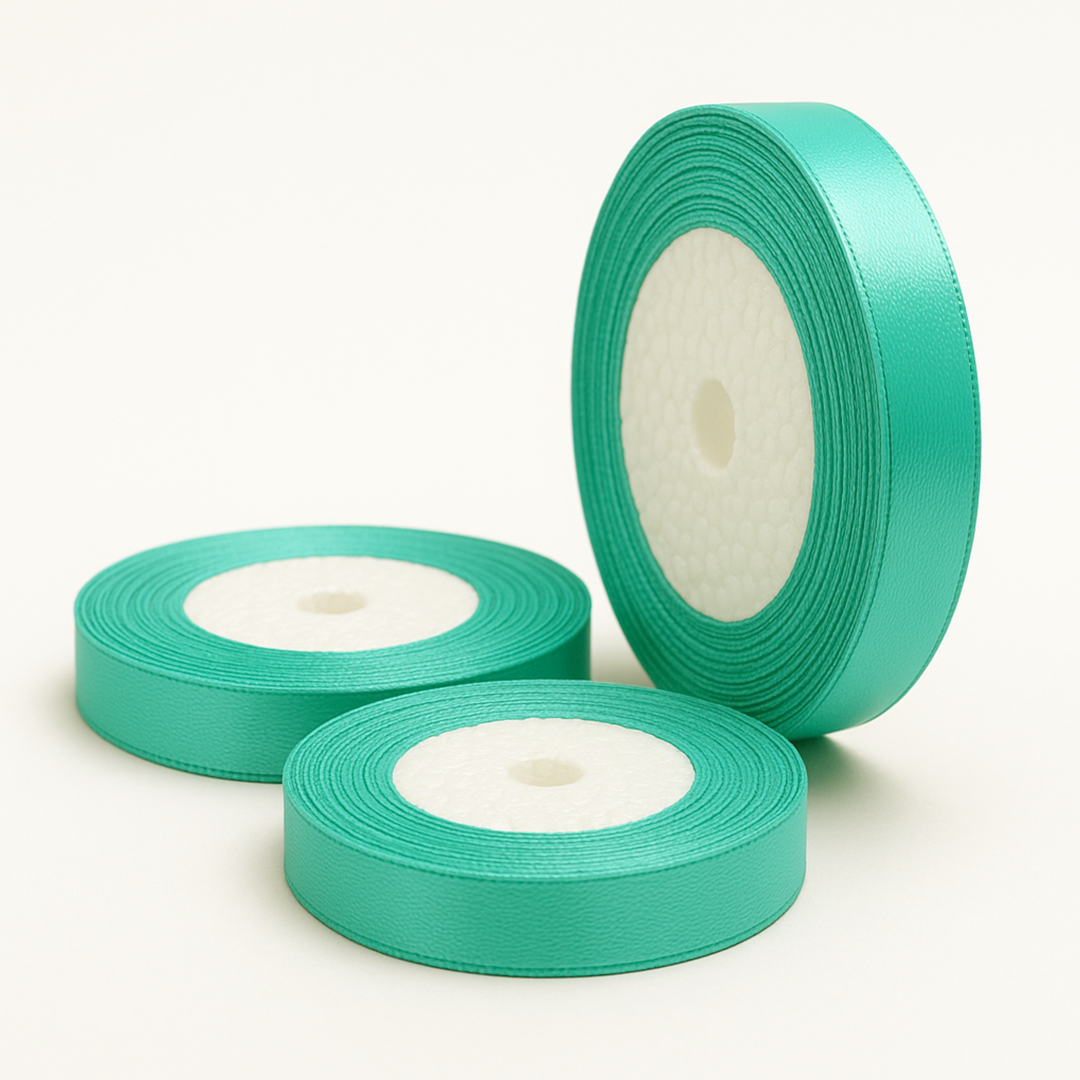 روبان 0.5 سانت - سبز آبی - طول 30 متر