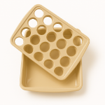 سینی جا لیوانی 20 تایی دو تکه - رنگ کرم