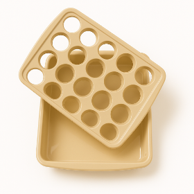 سینی جا لیوانی 20 تایی دو تکه - رنگ کرم