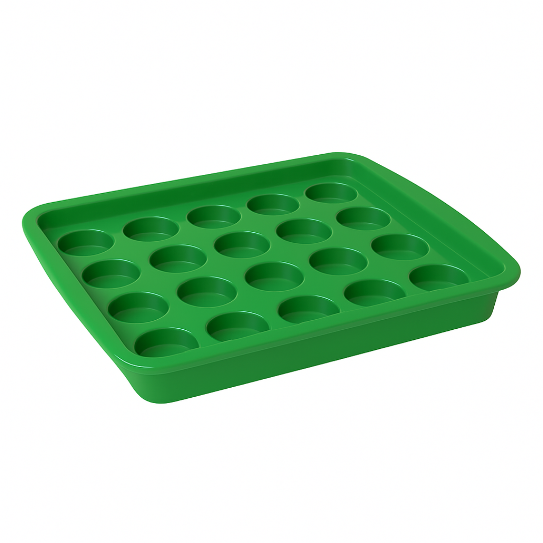 سینی جا لیوانی 20 تایی دو تکه - رنگ سبز- جا لیوانی پلاستیکی- سینی غدیری