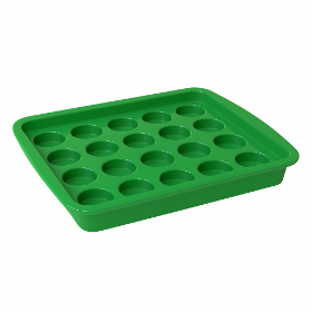 سینی جا لیوانی 20 تایی دو تکه - رنگ سبز- جا لیوانی پلاستیکی- سینی غدیری