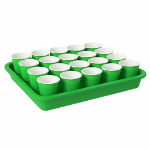 سینی جا لیوانی 20 تایی دو تکه - رنگ سبز- جا لیوانی پلاستیکی- سینی غدیری