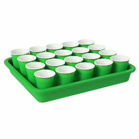 سینی جا لیوانی 20 تایی دو تکه - رنگ سبز- جا لیوانی پلاستیکی- سینی غدیری