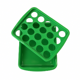 سینی جا لیوانی 20 تایی دو تکه - رنگ سبز- جا لیوانی پلاستیکی- سینی غدیری