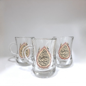 استکان کمر باریک دسته دار طرح یا زینب الکبری - بسته 6 عددی