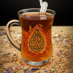 استکان کمر باریک دسته دار طرح یا ابالفضل- بسته 6 عددی