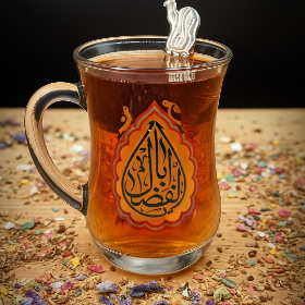 استکان کمر باریک دسته دار طرح یا ابالفضل- بسته 6 عددی