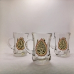 استکان کمر باریک دسته دار طرح یا ابالفضل- بسته 6 عددی