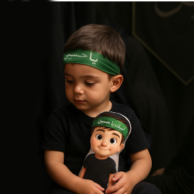 عروسک زائر کوچولو طرح لبیک یا حسین - عروسک مذهبی - عروسک اربعین - عروسک محرم - عروسک حضرت رقیه