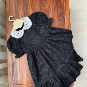 تصویر  پیراهن مشکی آستین کوتاه دخترانه