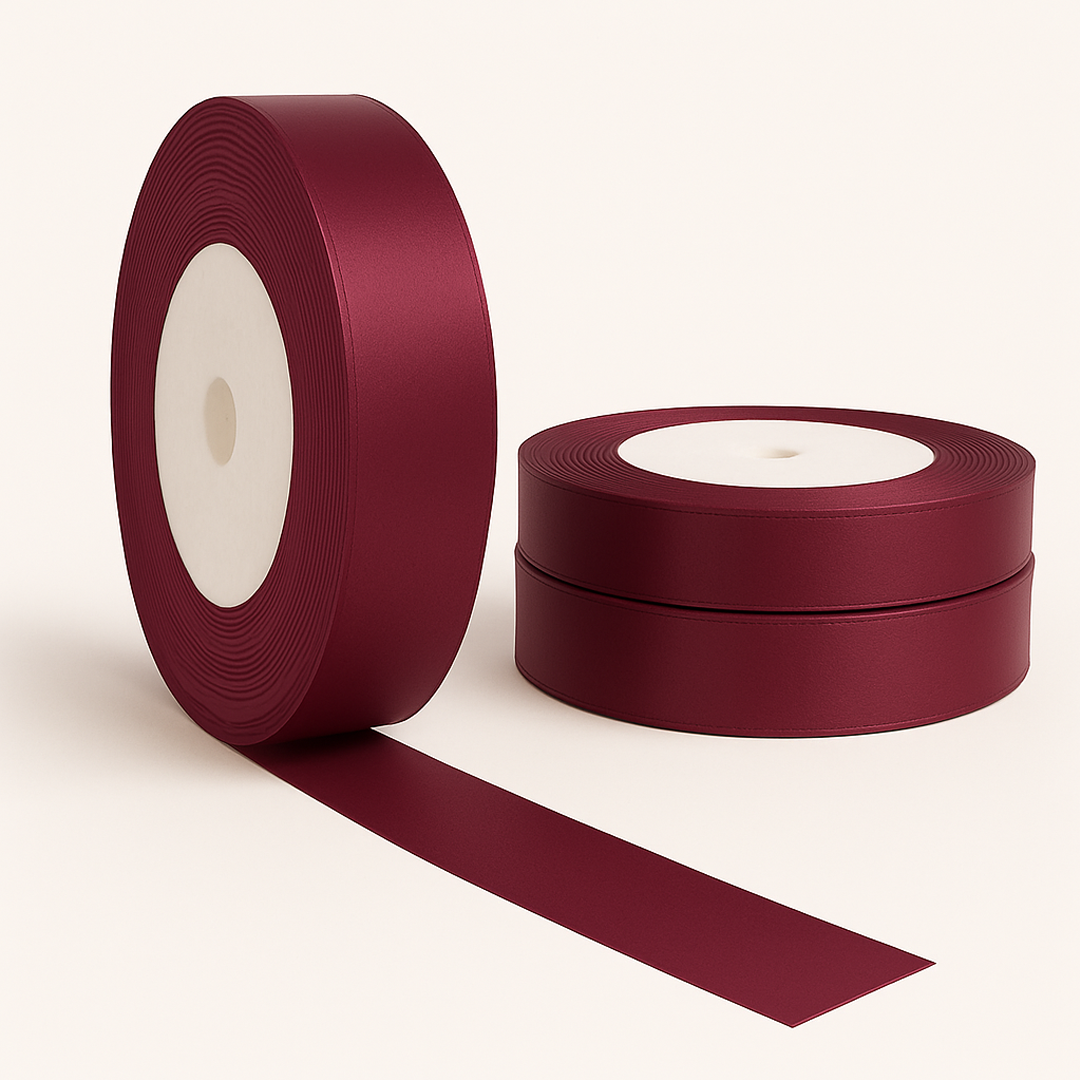 روبان 2.5 سانت - بادمجونی - طول 23 متر