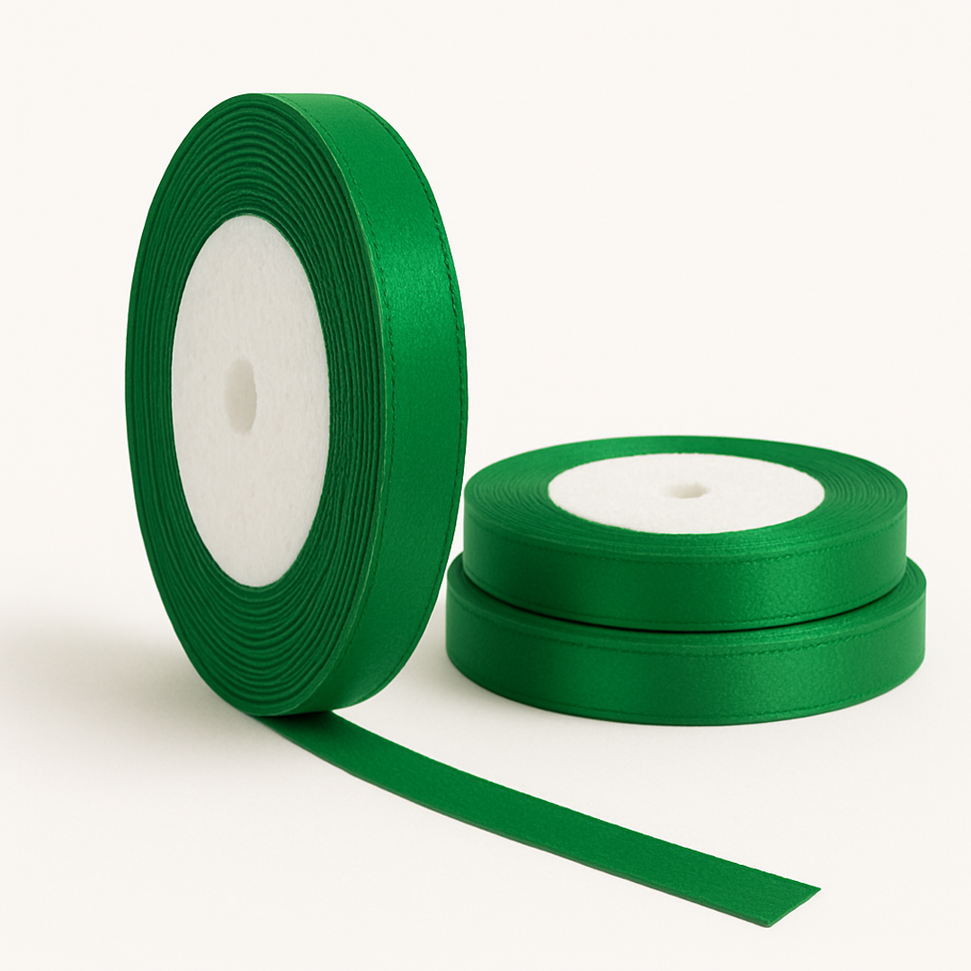روبان 1.5 سانت - سبز - طول 23 متر