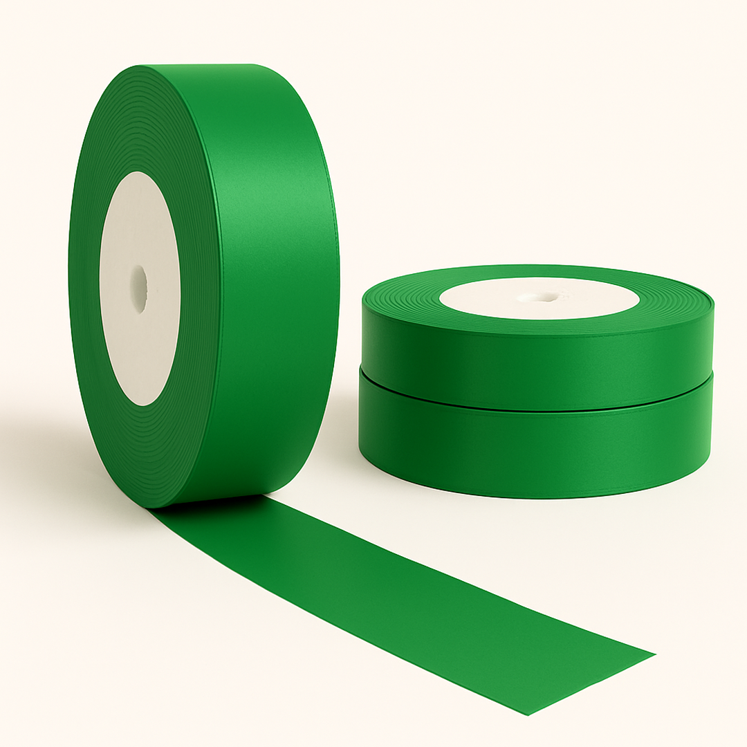 روبان 4 سانت - سبز - طول 23 متر