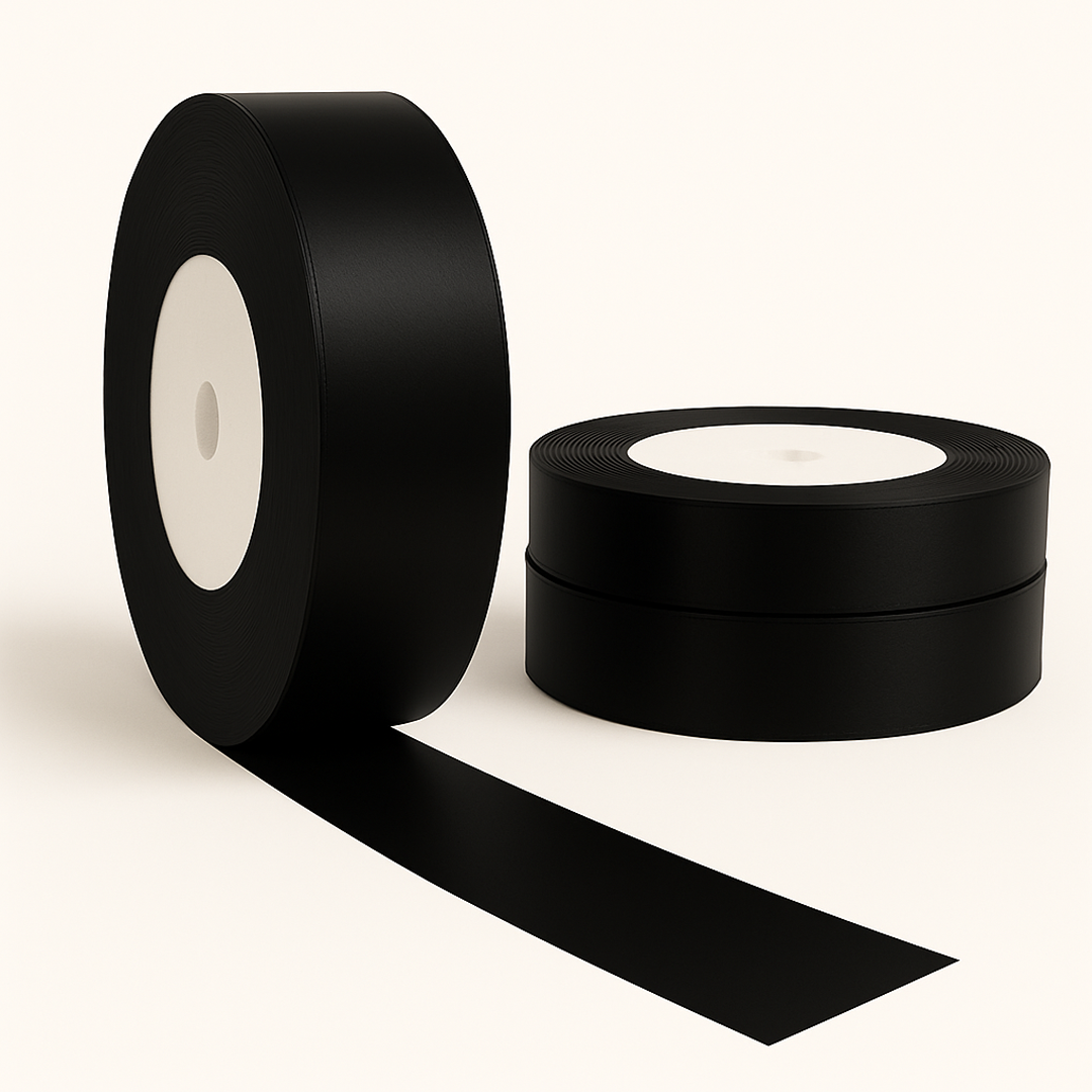 روبان 4 سانت - مشکی - طول 23 متر