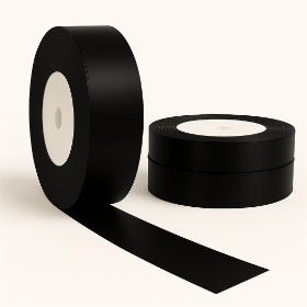 روبان 4 سانت - مشکی - طول 23 متر