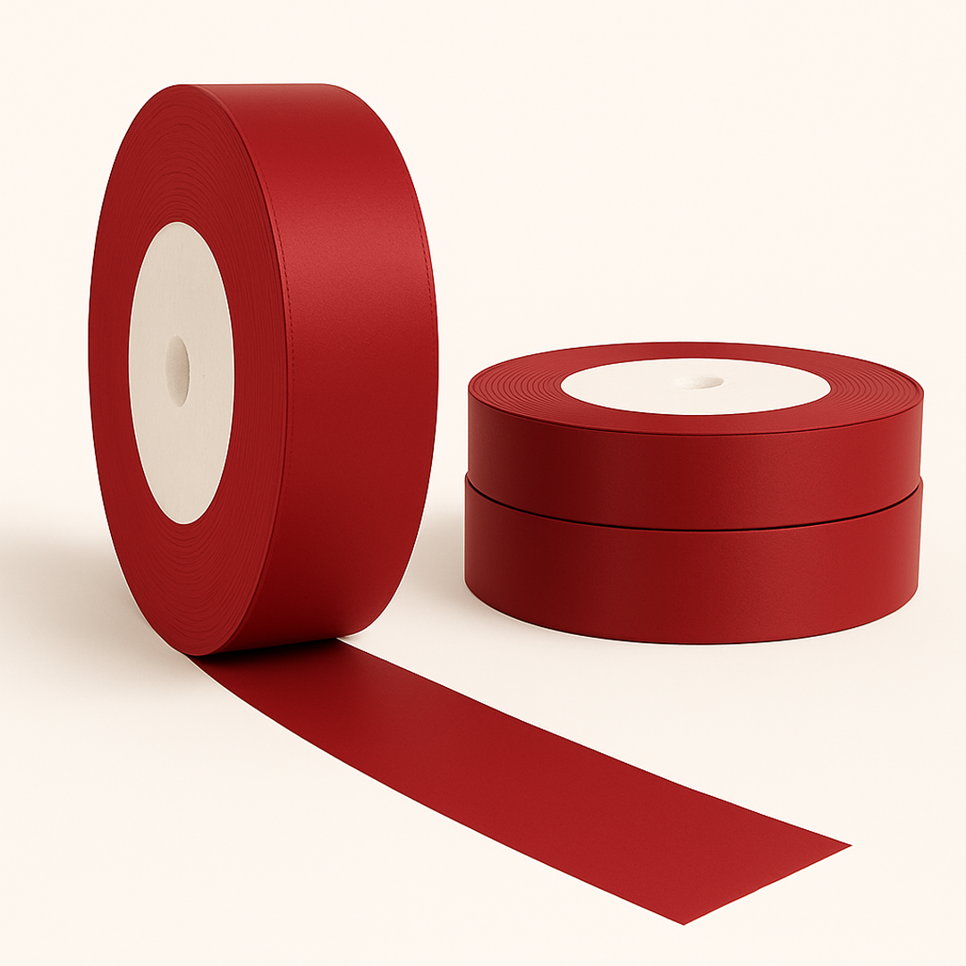 روبان 4 سانت - زرشکی - طول 23 متر