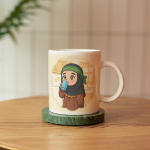 لیوان ماگ طرح وقتی که آب می خورم بر او سلام می کنم - دختر