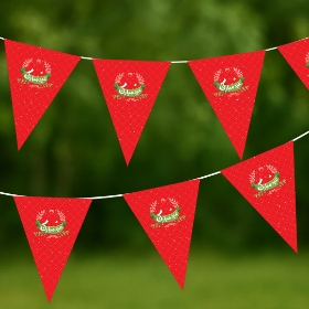 ریسه ساتن مثلثی طرح عید مبارک - قرمز