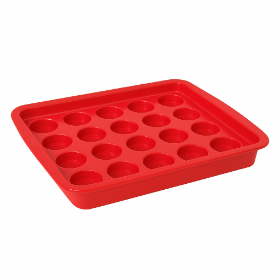 سینی جا لیوانی 20 تایی دو تکه - رنگ قرمز