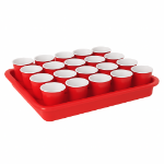 سینی جا لیوانی 20 تایی دو تکه - رنگ قرمز