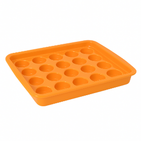 سینی جا لیوانی 20 تایی دو تکه - رنگ نارنجی