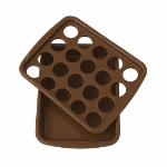 سینی جا لیوانی 20 تایی دو تکه - رنگ قهوه ای