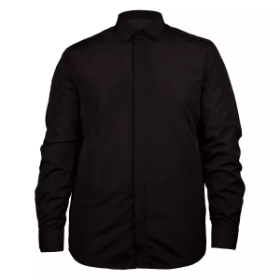 پیراهن مشکی مردانه آستین بلند دکمه مخفی - سایز مدیوم M