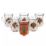 استکان کمر باریک دسته دار طرح علی ولی الله