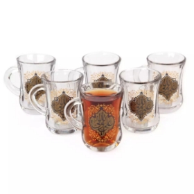 استکان کمر باریک دسته دار طرح علی ولی الله