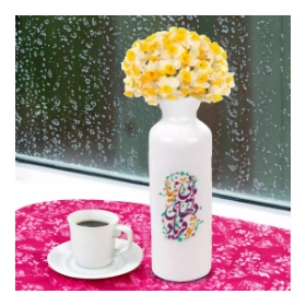 گلدان سرامیکی استوانه ای طرح تو فریاد دلهای مایی