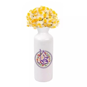 گلدان سرامیکی استوانه ای طرح فاطمه سلام الله علیها