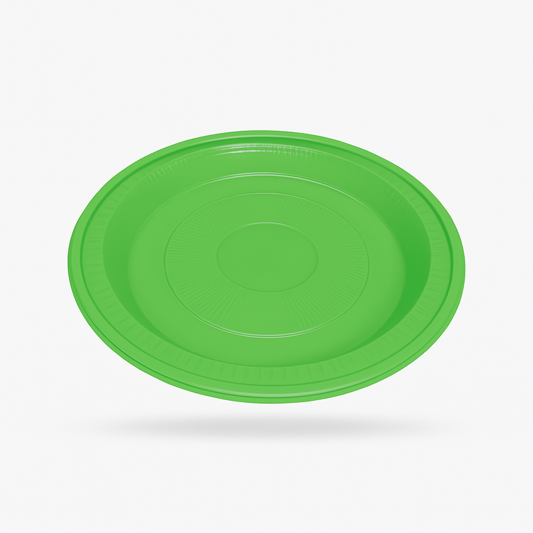 تصاویر بشقاب یکبار مصرف سبز 21 سانتی بسته 25 عددی